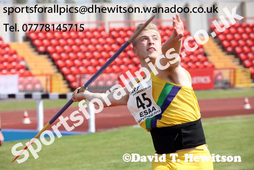 Inter boys javelin, 2015 English Schools Track and Field Champs., Gateshead Stadium. Photo: David T. Hewitson/Sports for All Pics